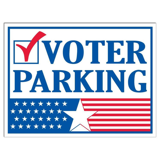 Voter Parking Here Sign - 18"x24" Corrugated Plastic with EZ Stakes